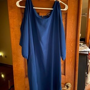 Express dark teal silk dress
